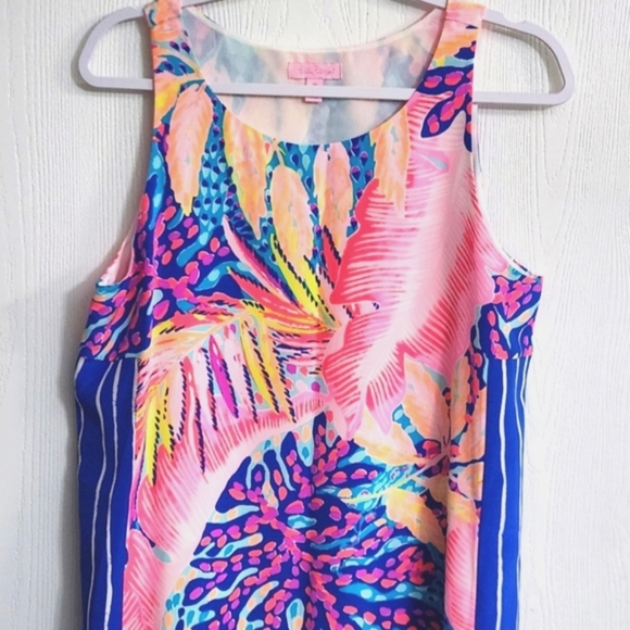 Lilly Pulitzer Jackie Silk Shift Dress In Off The Grid - Picture 6 of 12